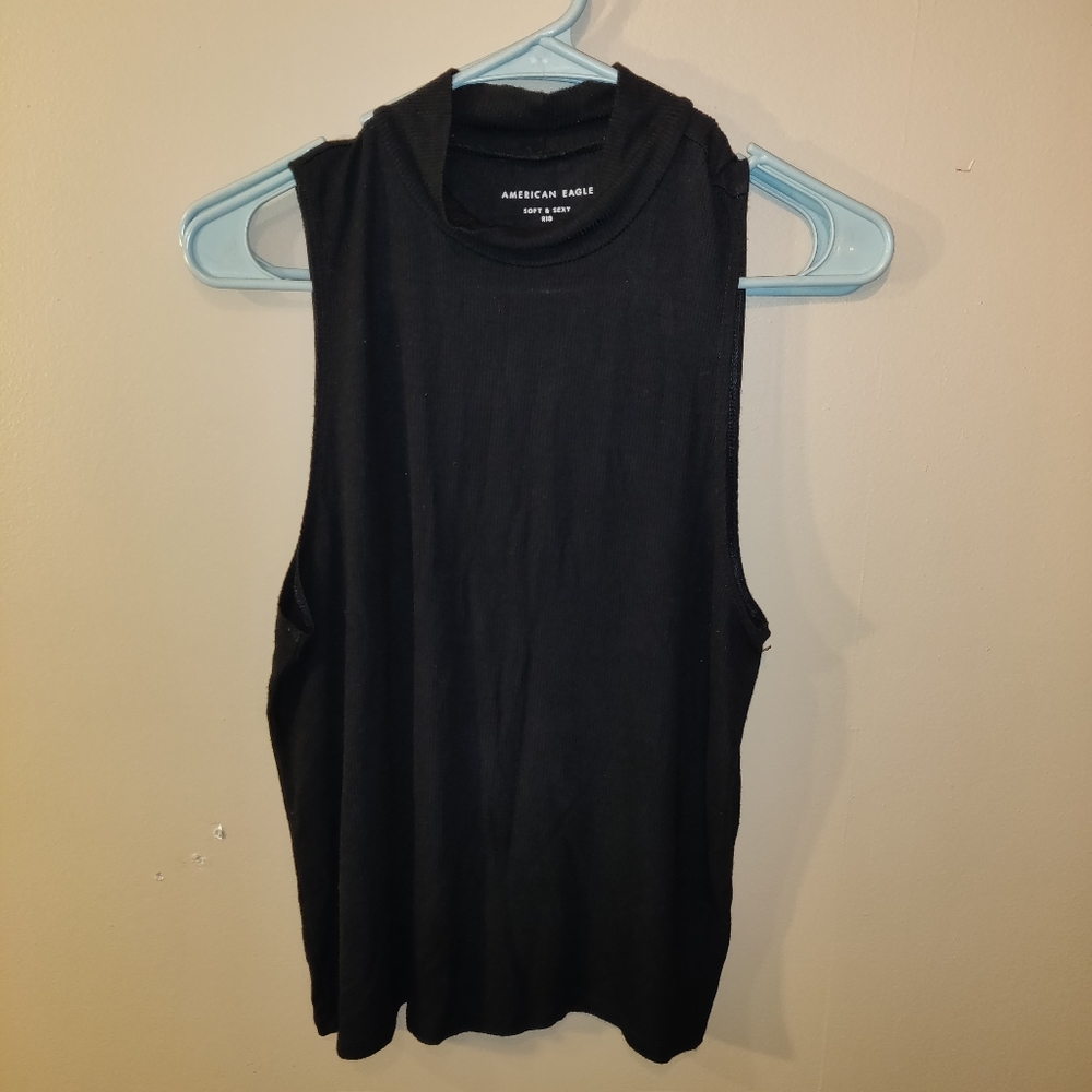 AE soft and sexy mock neck rib tank
